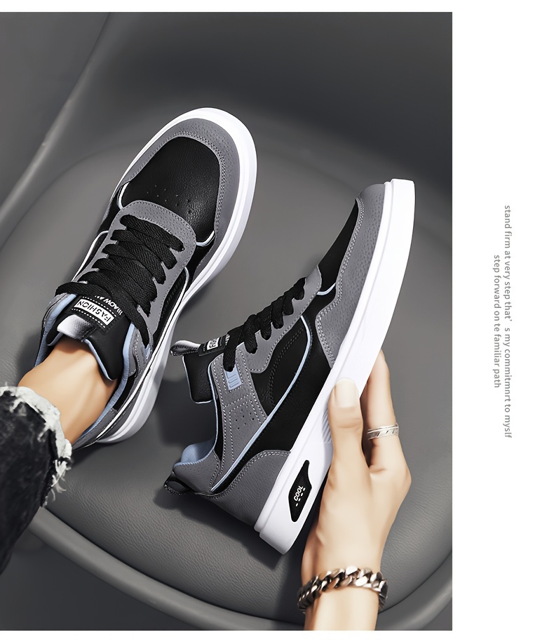 colour block skateboard shoes men s trendy street style details 4