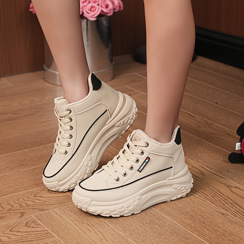 women s platform sneakers versatile high top outdoor shoes details 5