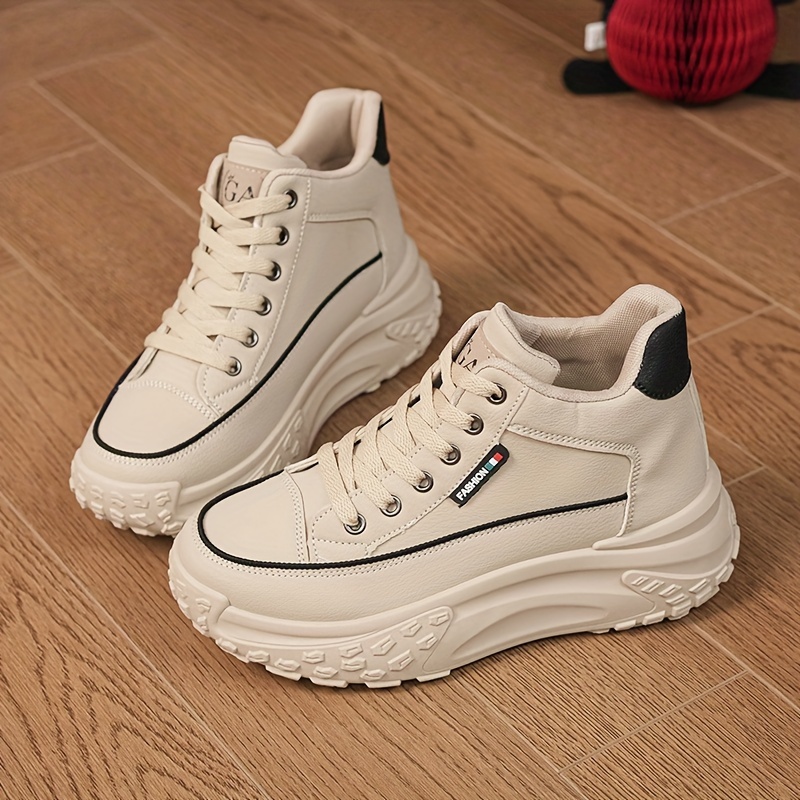 women s platform sneakers versatile high top outdoor shoes details 7