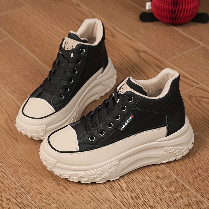 women s platform sneakers versatile high top outdoor shoes details 8