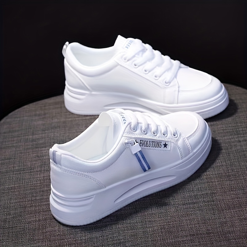 solid color casual sneakers women s side zipper decor details 4