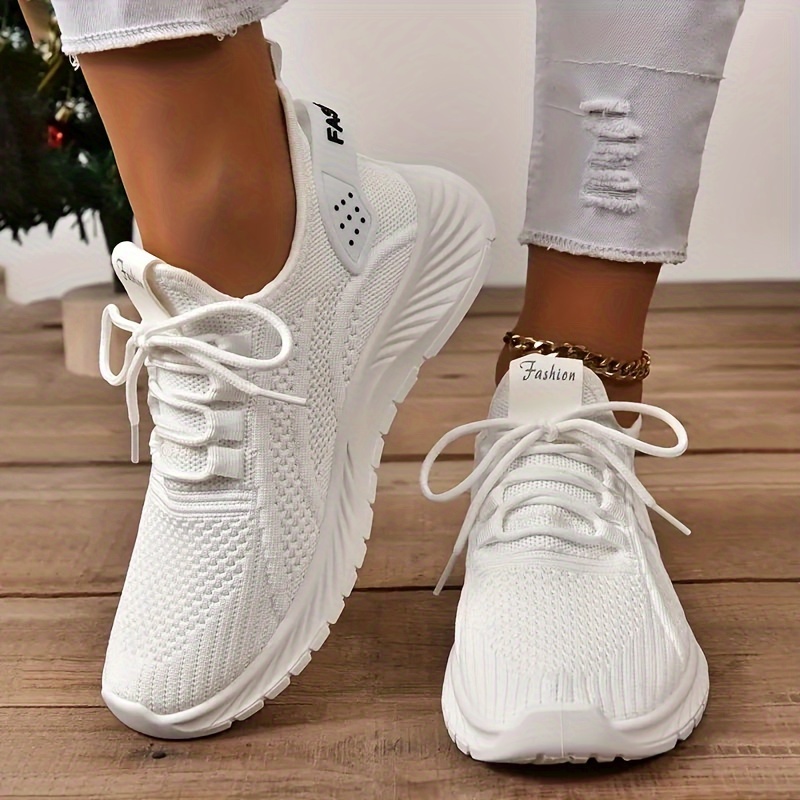 knitted sports shoes women s lightweight lace breathable details 0